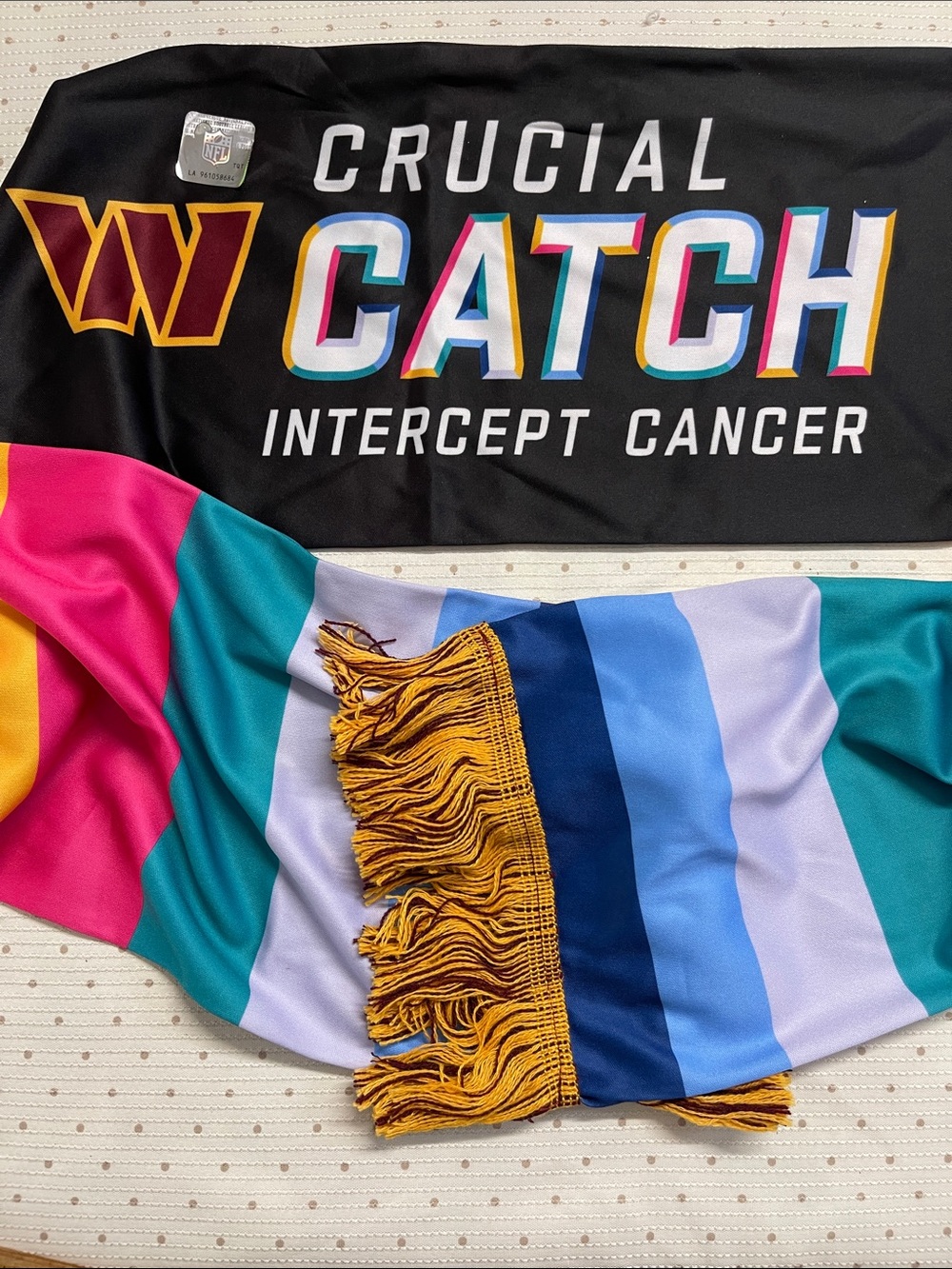 Washington Commanders CRUCIAL CATCH Intercept Cancer Scarf - NFL Multicolor